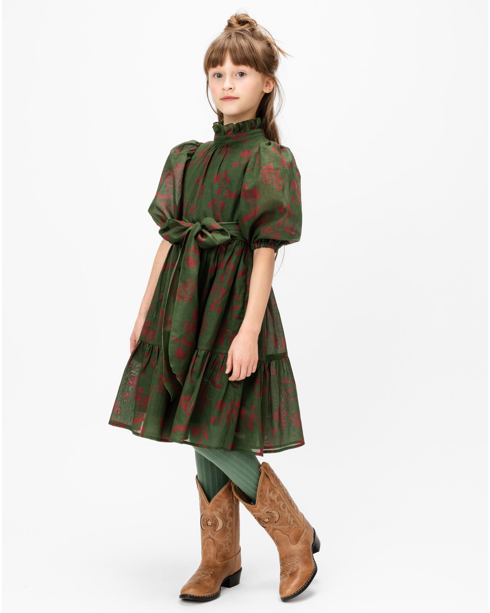 Paade Mode Winter Meadow Chiffon Maxi Dale Dress in Green 4Y / Green