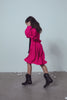 UNLABEL FW23 Surprise Dress with Contrast Bow in Fuchsia