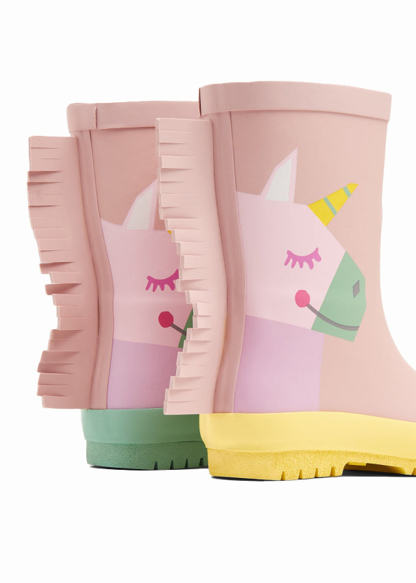 STELLA MCCARTNEY KIDS Girl Unicorn Rain Boots with Fringes