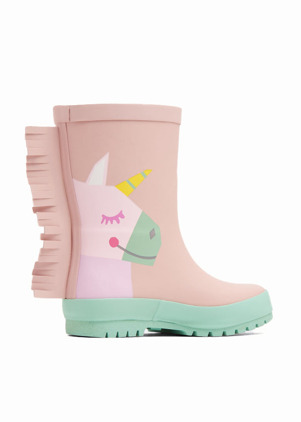 STELLA MCCARTNEY KIDS Girl Unicorn Rain Boots with Fringes
