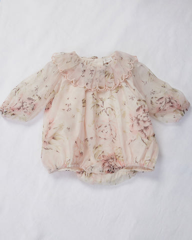 STELLA MCCARTNEY KIDS Baby Organic Cotton Knit Puffel Overalls Bodysuit with Bumblebee
