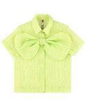CAROLINE BOSMANS Ss23 Bow Shirt in Neon Yellow