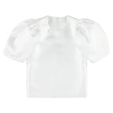 CAROLINE BOSMANS Ss23 Puffy Sleeve Top in Satin White
