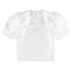CAROLINE BOSMANS Ss23 Puffy Sleeve Top in Satin White