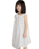 JNBY Cotton Ruffled Strap White A-Line Dress