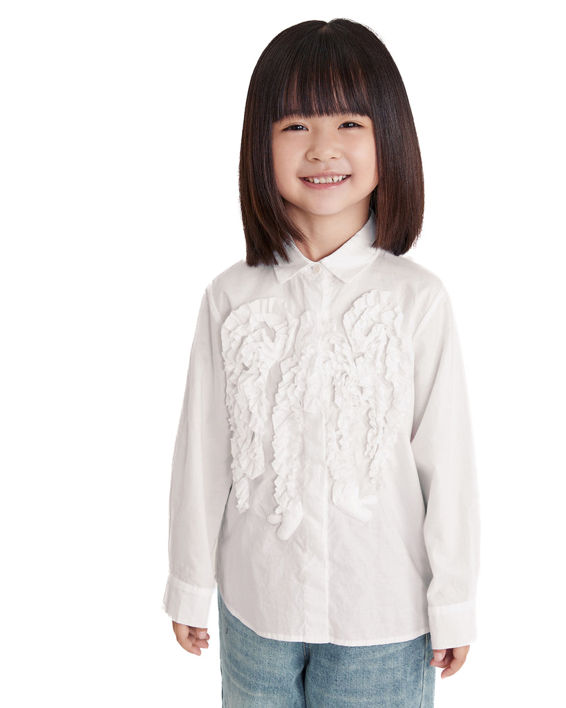 JNBY Cotton Long Sleeve Blouse with Ruffle Detail
