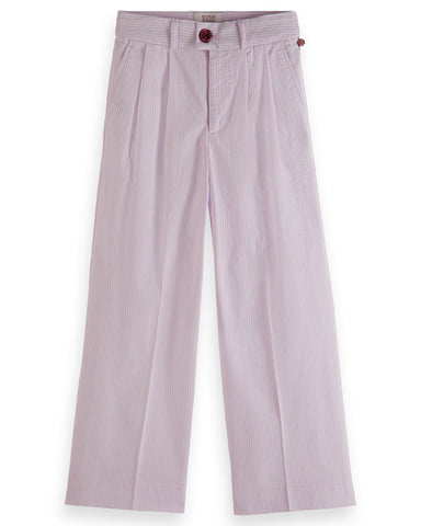 SCOTCH AND SODA FW23 Wide Leg High Rise Corduroy Pants in Dusty Pink