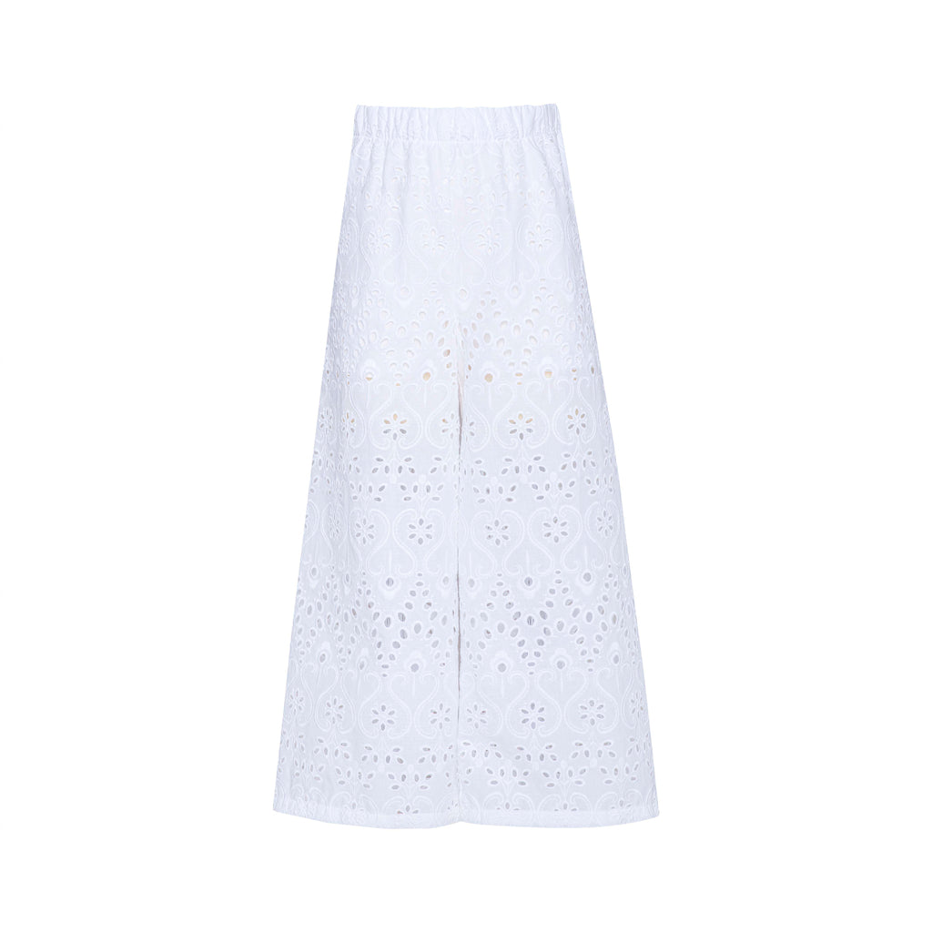 PAADE MODE "ROMANTIC MONSTERS" Eyelet Wide Leg Iona Pants in White