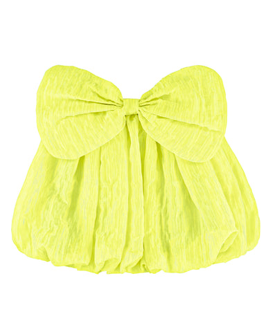 CAROLINE BOSMANS Bow Tafetta Mini Skirt in Gloss White