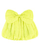 CAROLINE BOSMANS Ss23 Bubble Bow Skirt in Neon Yellow Crumpled