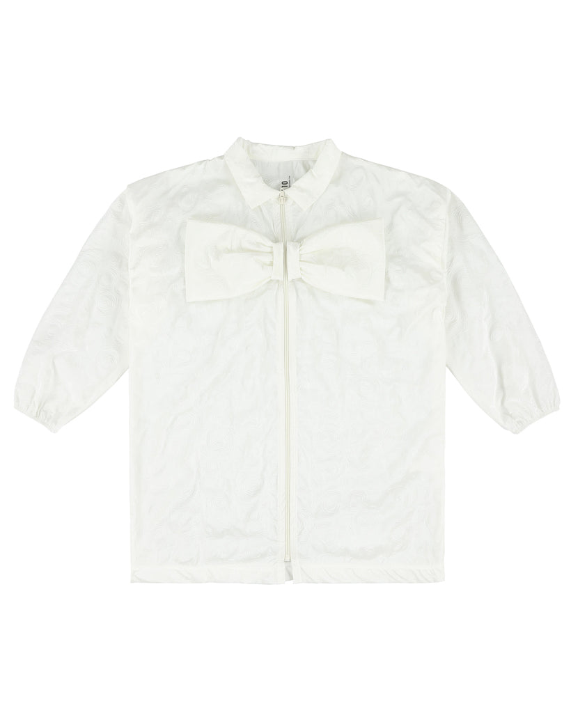 CAROLINE BOSMANS Ss23 Crunchy Rose Windbreaker Jacket Coat in White
