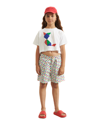 STELLA MCCARTNEY Short Sleeve T-shirt with Cowboy Boots Graphic