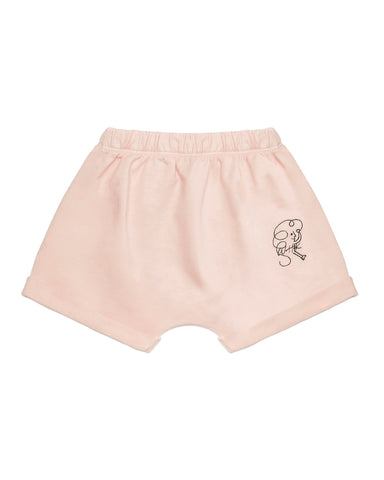 OEUF "Handle With Care" Suspender Knit Pants with Bunny Motif in Camel