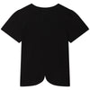 SONIA RYKIEL Short Sleeve Black T-shirt Top with Sequined Lips Graphic