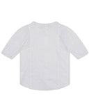 CHLOE Organic Cotton Poplin Scallop Detail 3/4th Sleeve Blouse Shirt