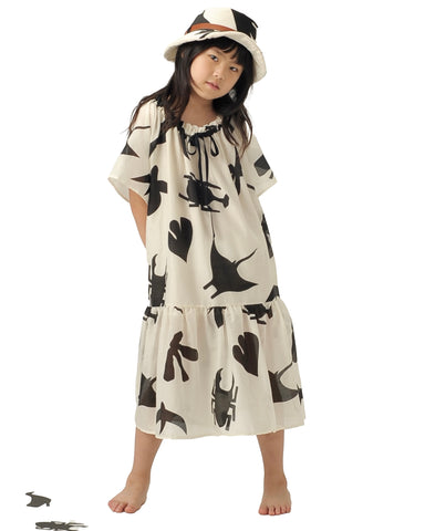 PHILOSOPHY di Lorenzo Serafini Kids Chiffon Crinkled Blouse with Contrast Bow in Azurre