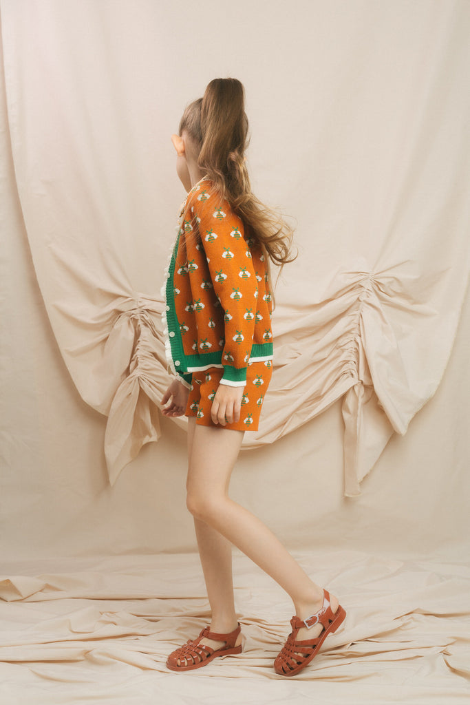 PAADE MODE "ROMANTIC MONSTERS" Knit Shorts Bees in Orange