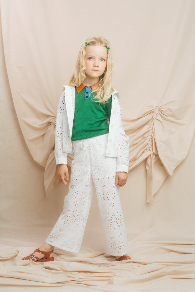 PAADE MODE "ROMANTIC MONSTERS" Eyelet Wide Leg Iona Pants in White