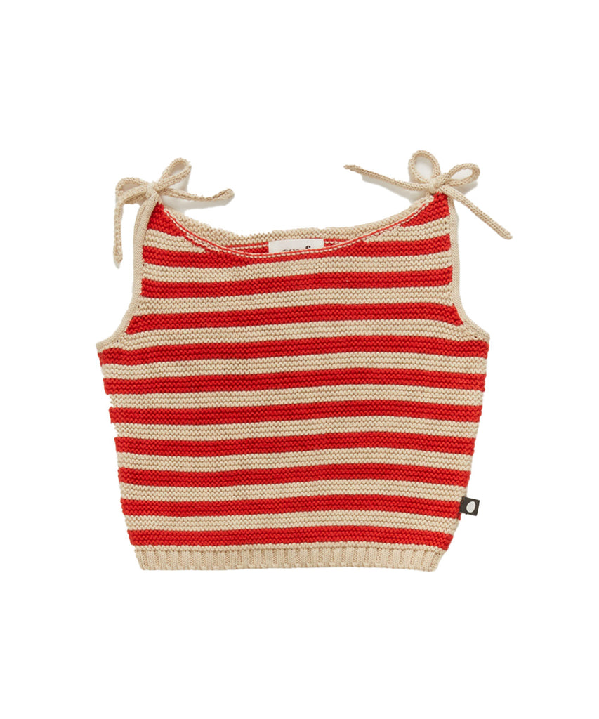 OEUF "Franglaise" Tie Strap Top in Red Stripe