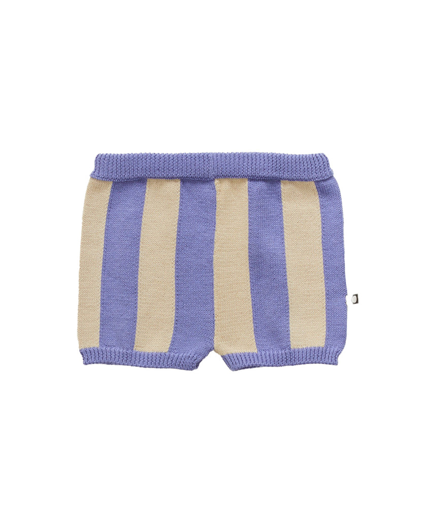 OEUF "Franglaise" Striped Knit Shorts in Lavender