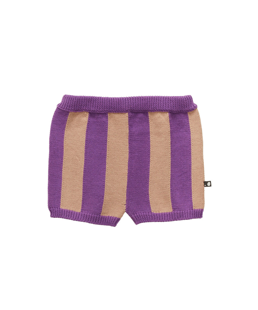 OEUF "Franglaise" Striped Knit Shorts in Dhalia