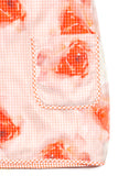 MiMiSol Silk Chiffon Overlay Roses Print Vichy Dress with Pockets