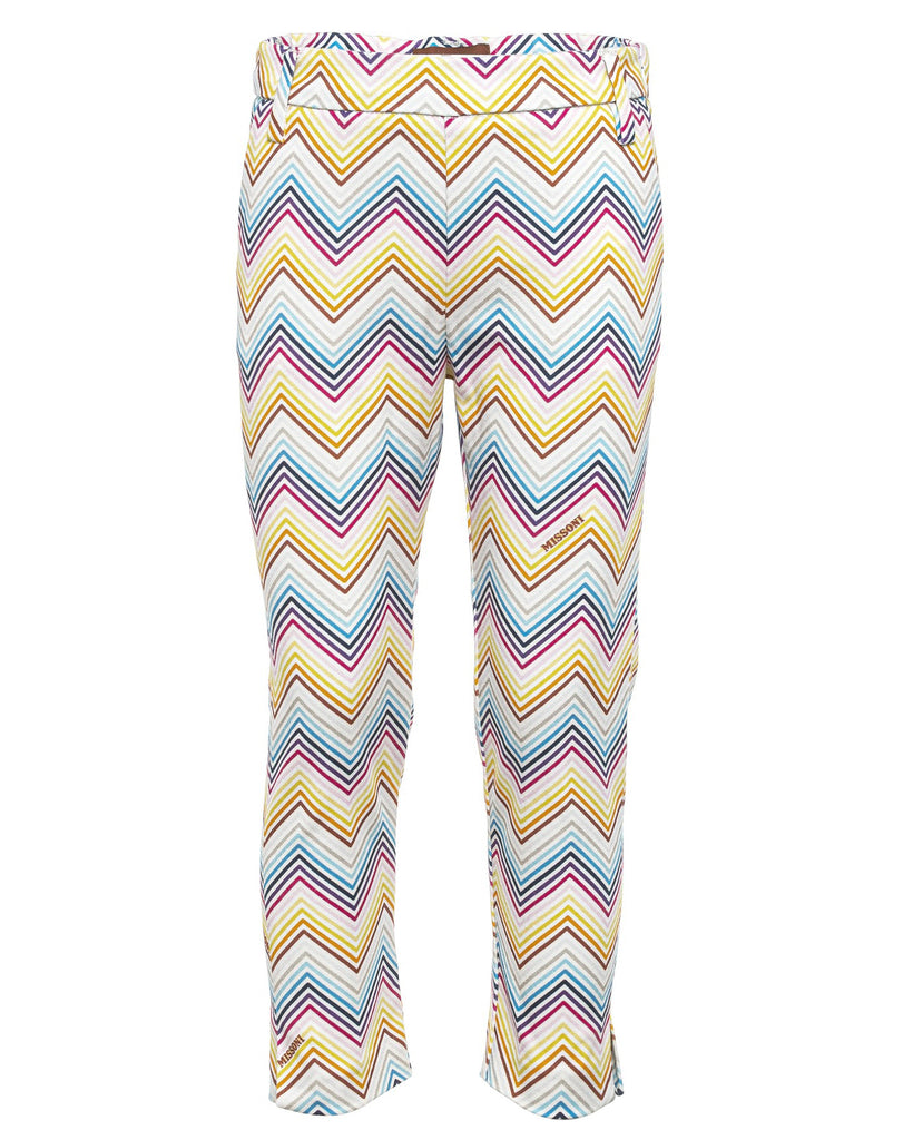 MISSONI Slit Hem Flare Trousers with All Over Print