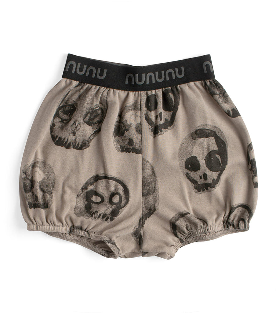 NuNuNu Faded Skulls Shorts in Stone