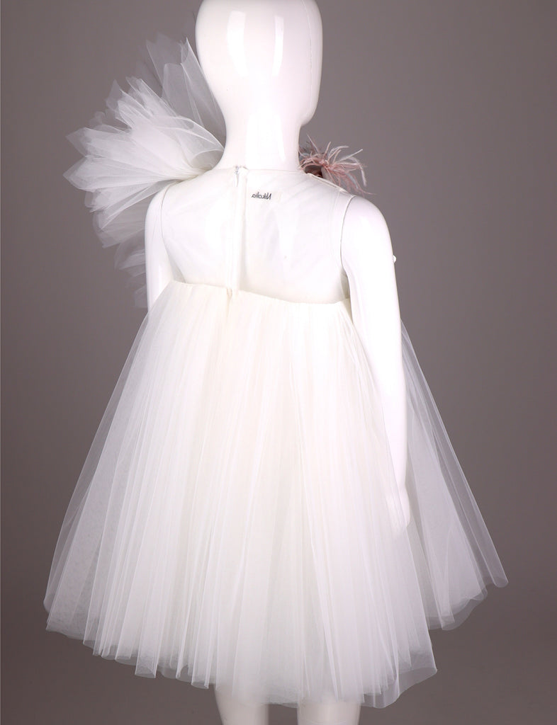 NIKOLIA "Good Morning Heaven" PARADISE Dove Applique Dress in White