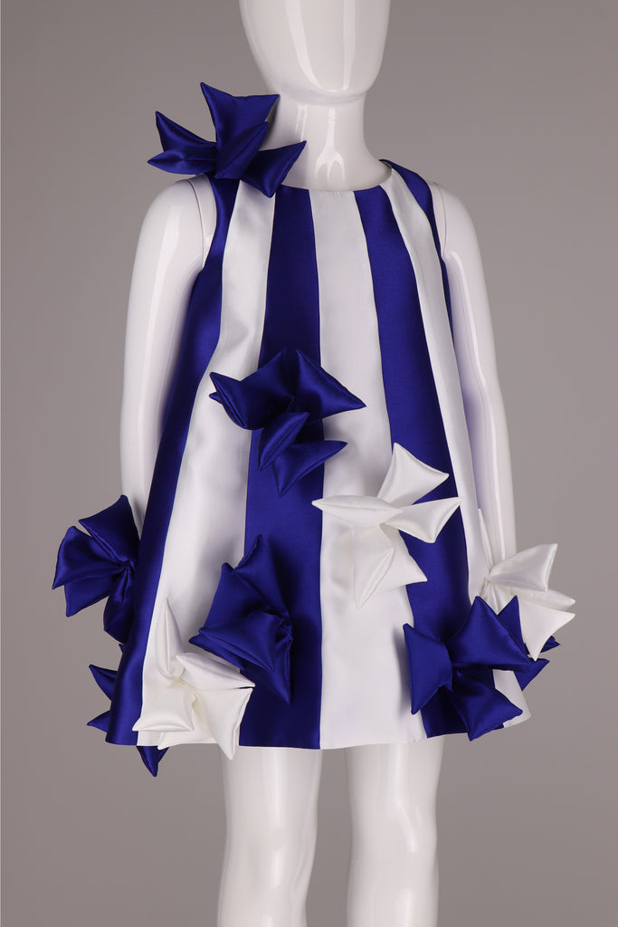 NIKOLIA "Good Morning Heaven" HORIZON Striped Bow Taffeta Dress