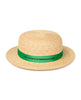 TAO The Animals Observatory Straw Boater Hat with Green Ribbon