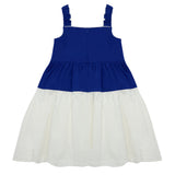 THE MIDDLE DAUGHTER Strap Line Dress in Aegean and Sea Salt