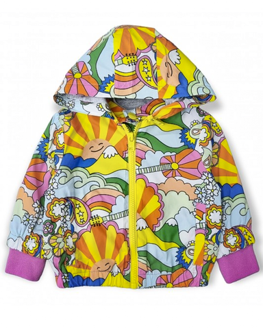 SCOTCH AND SODA Girl Placed Artwork Cotton Twill Trucker Jacket