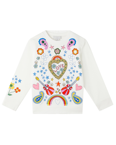 STELLA MCCARTNEY Short Sleeve Knit Top With Graphic Flower Intarsia