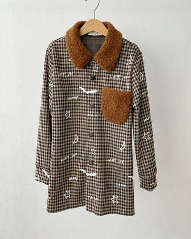 TAGO SS24 Glen Check Short Sleeve Shirt with  Bunny Graphic