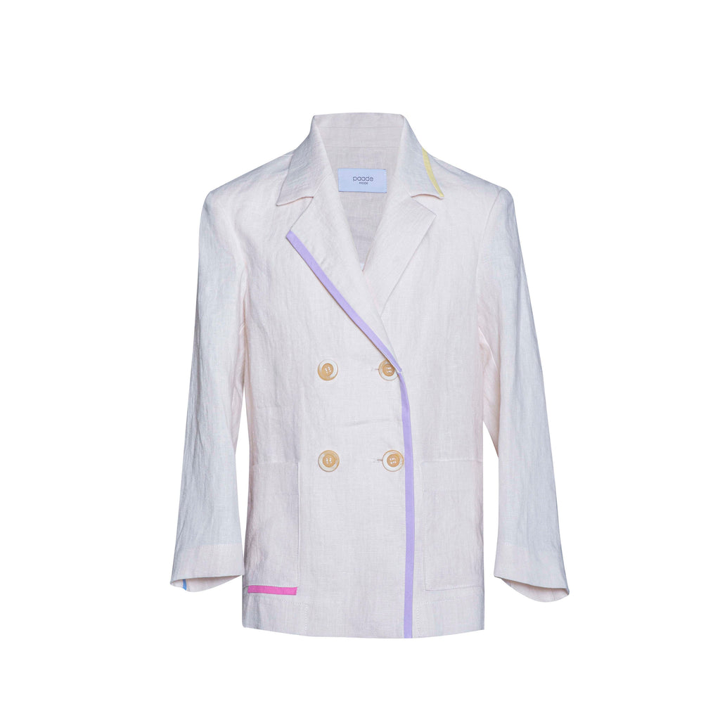 PAADE MODE "ROMANTIC MONSTERS" Linen Jacket Blazer Forgetmenot in White