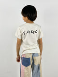 TAGO Knit Crop Top T-shirt with Logo and Graphic in the back