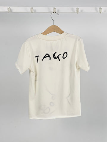 TAGO Ivory and Chambray Long Sleeve Shirt with Horse Print