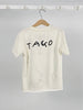TAGO Knit Crop Top T-shirt with Logo and Graphic in the back