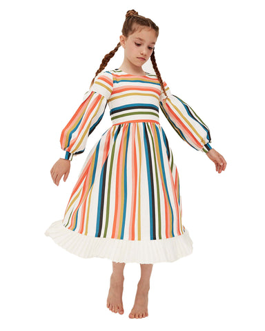 THE MIDDLE DAUGHTER SS24 POSTCARD Dress in POOL VOILE STRIPE