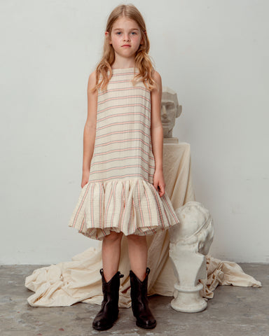 UNLABEL FW23 Tender Dress with Contrast Bow in Dark Sand