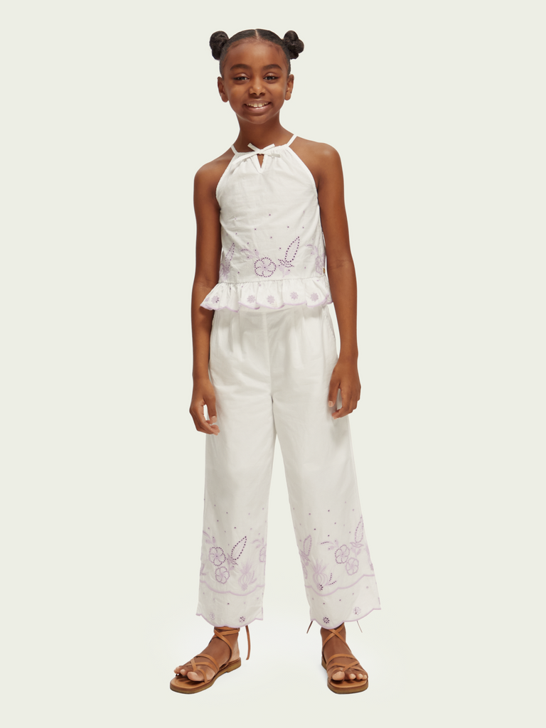 SCOTCH AND SODA Girl Broderie Anglaise Cropped Pants