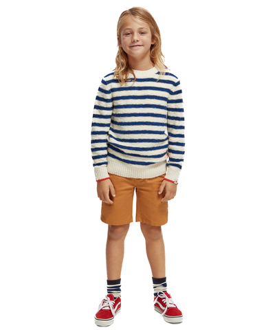 SCOTCH AND SODA FW23 Red Striped Long Sleeve T-shirt Top